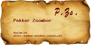 Pekker Zsombor névjegykártya